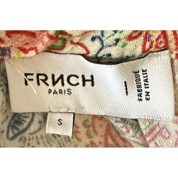 FRNCH Paris Womens S Paisley Button Boho Blouse Long Sleeve Lightweight Office - Picture 5 of 5